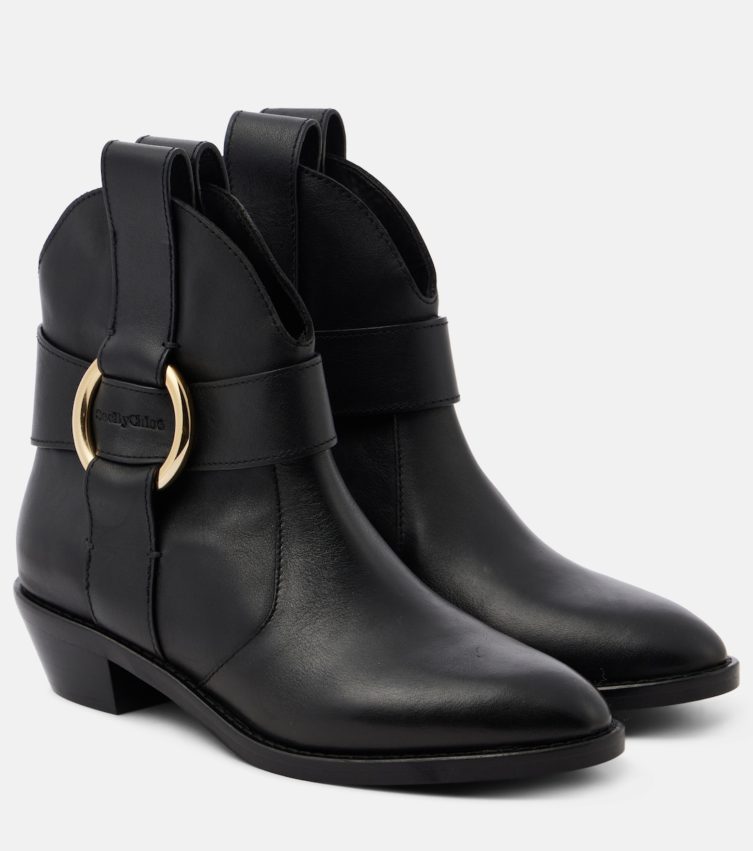 Новые кожаные ботильоны Ring See By Chloé, черный