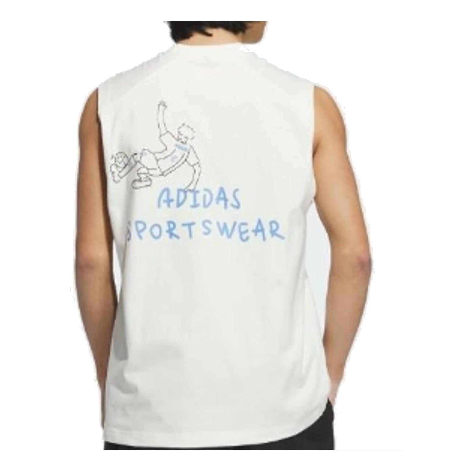 Спортивный топ adidas Graphic Tank Top 'White Blue' JP2642, белый — фото 3