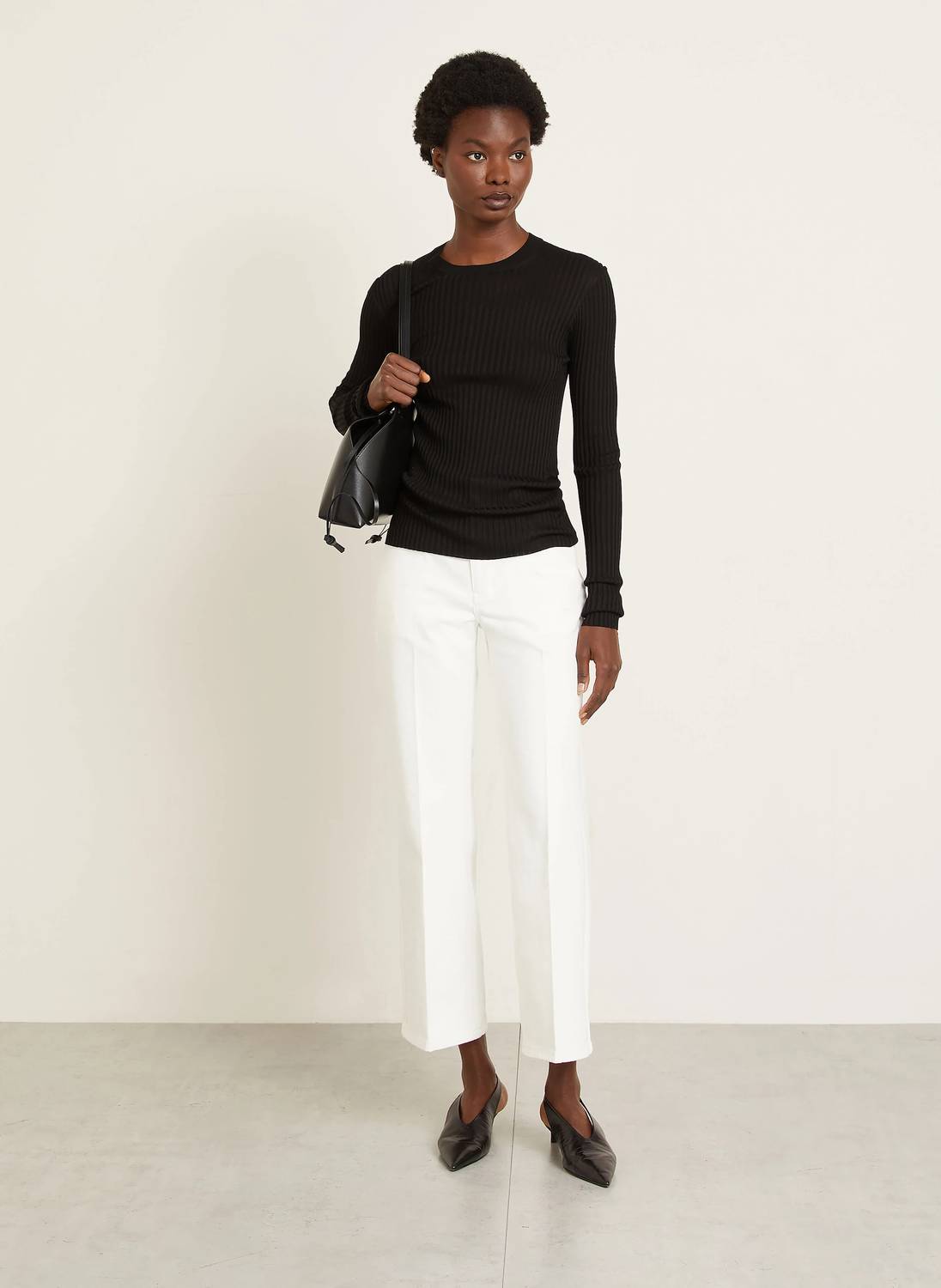 

Расклешенные джинсы с высокой талией цвета «фарфор» Jil Sander, Porcelain