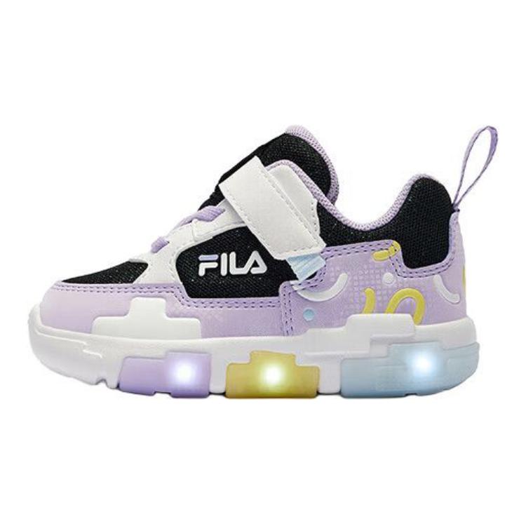 

FILA KIDS Нескользящие износостойкие низкие детские кроссовки для повседневной носки, цвет черный, фиолетовый