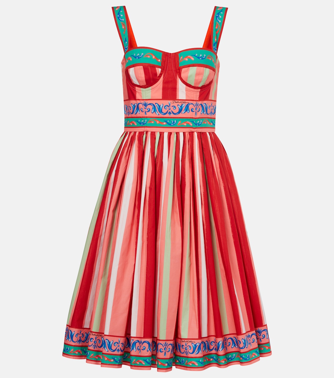 

Платье-бюстье из хлопка в полоску Taormina Dolce&Gabbana, разноцветный