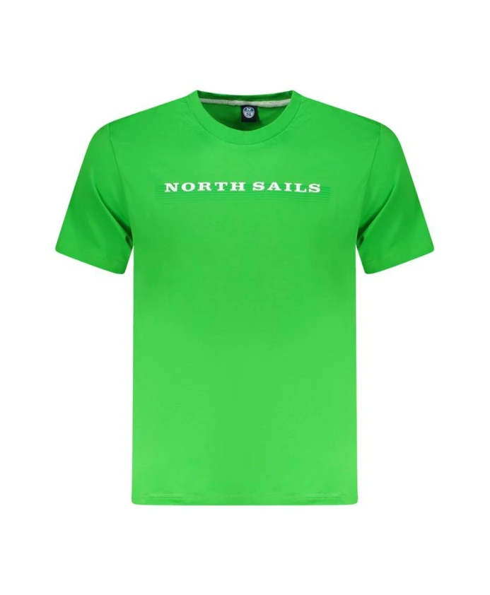 

Зеленая хлопковая футболка с круглым вырезом North Sails, зеленый
