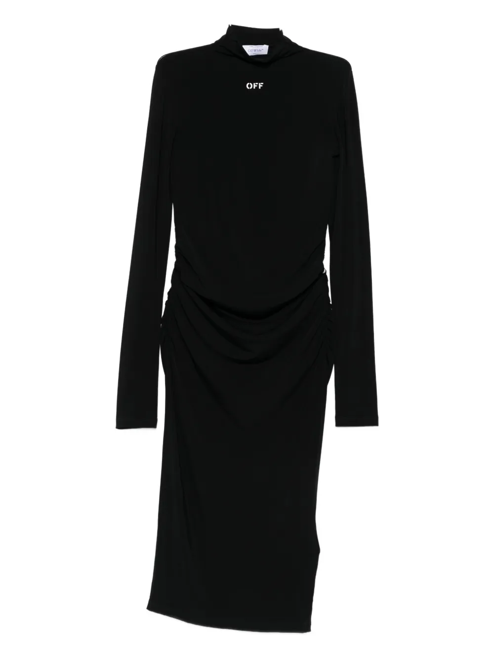 

Платье Off Stamp с высоким воротником и сборками OFF-WHITE, черный