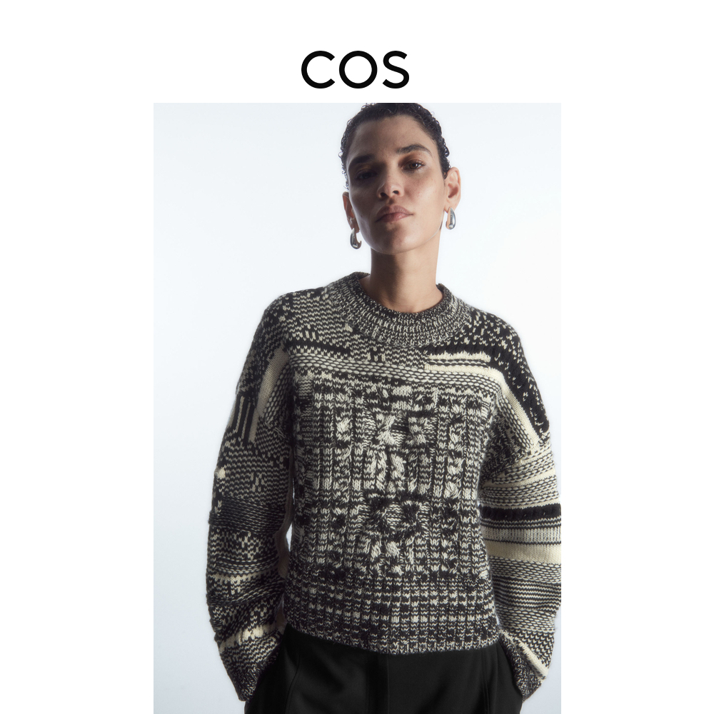 

Женский повседневный свитер Cos из смесовой шерсти, черный/белый