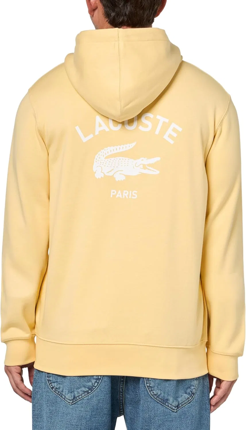 Худи мужское, хлопковый пике, Lacoste, цвет Sesame — фото 2