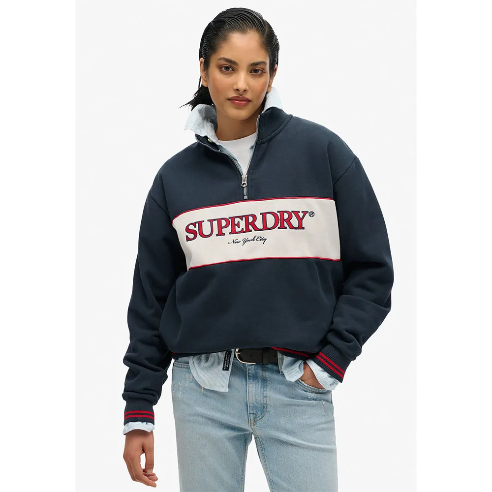

Толстовка Superdry Country Club Loose half zip, синий