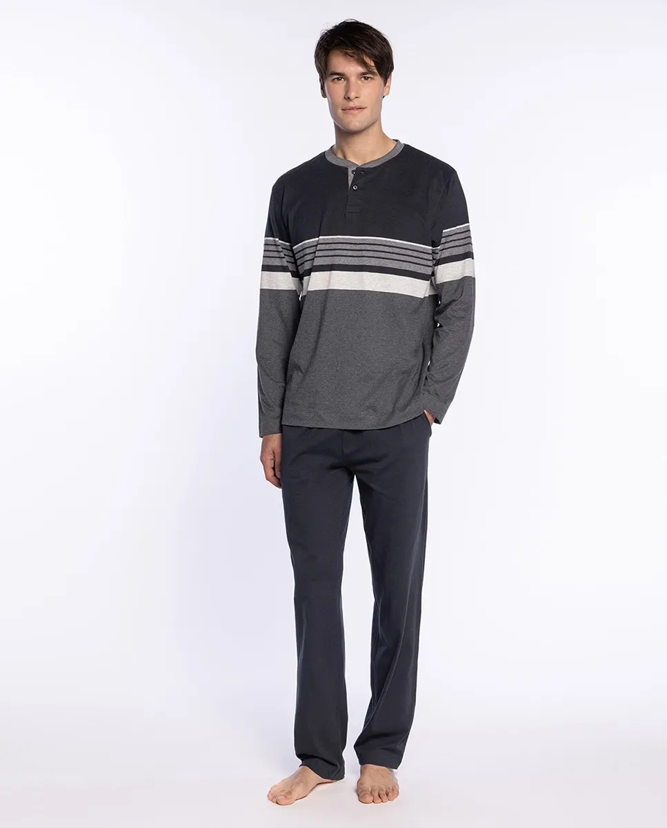 

Мужская длинная пижама трикотажная Punto Blanco, темно-серый