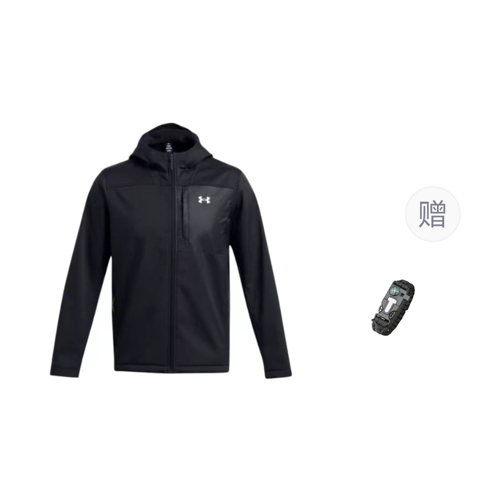 

Under Armour Курка StormColdGear мужская черная с браслетом выживания, Black (Comes with Survival Bracelet)