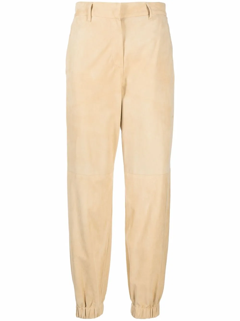 

Кожаные брюки с манжетами Brunello Cucinelli, нейтральный