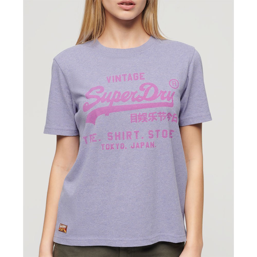 

Футболка с коротким рукавом Superdry Classic Vl Heritage Relaxd, фиолетовый