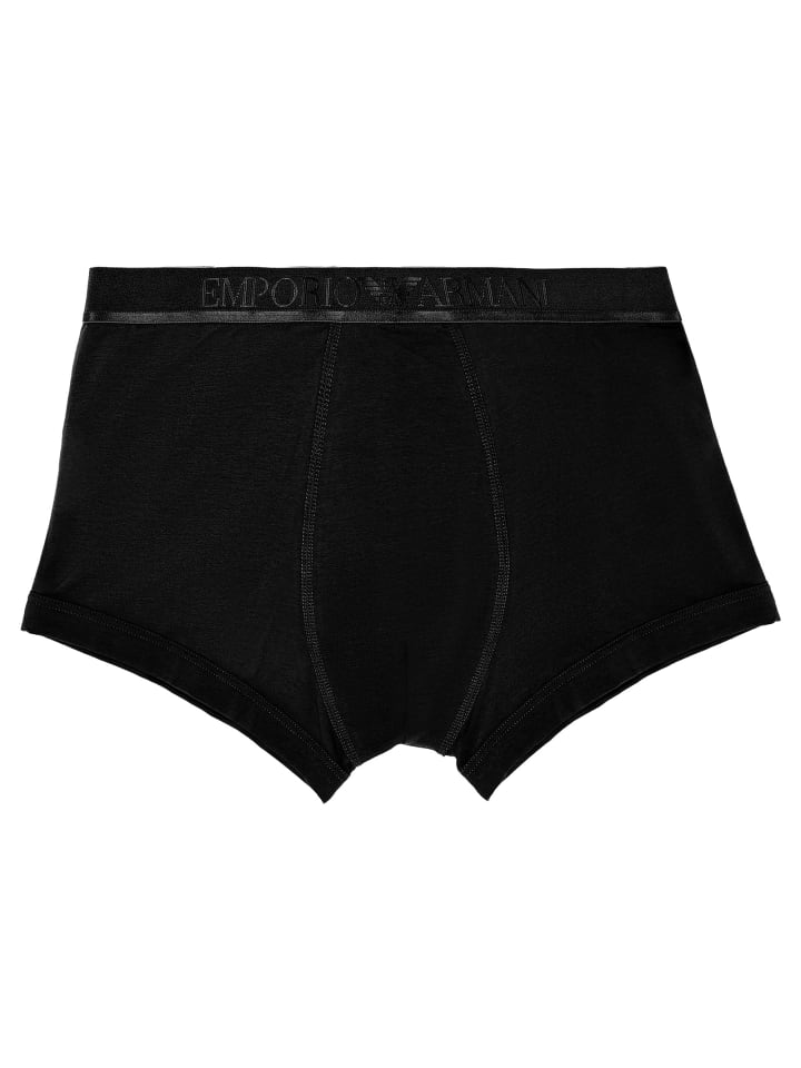 Emporio Armani Комплект из 3 хлопковых трусов черного цвета — фото 2