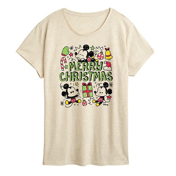 

Женская футболка с принтом "Mickey Mouse Merry Christmas" Disney, Beige