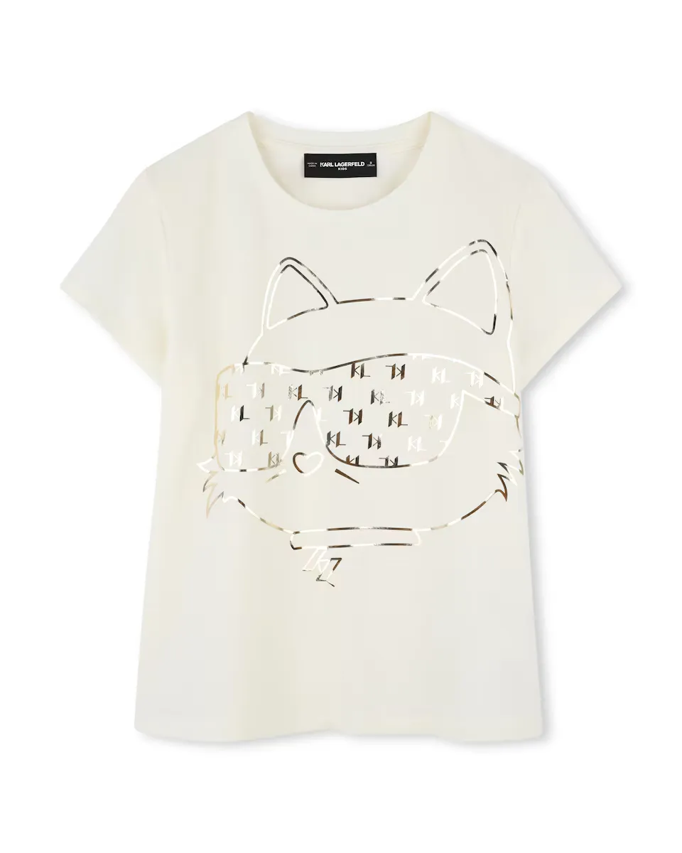

Белая футболка с коротким рукавом для девочки Karl Lagerfeld Kids, белый