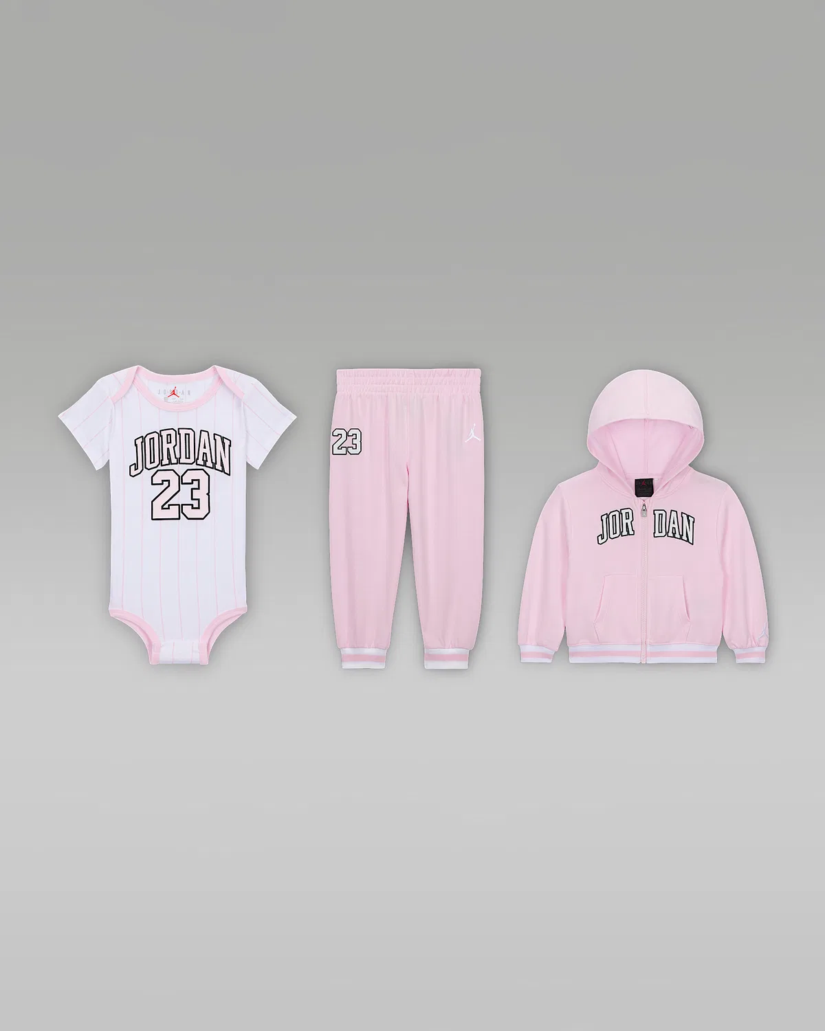 Детский (6-12M) 23 Jersey 2-Piece Full-Zip Hoodie Set Jordan, Pink