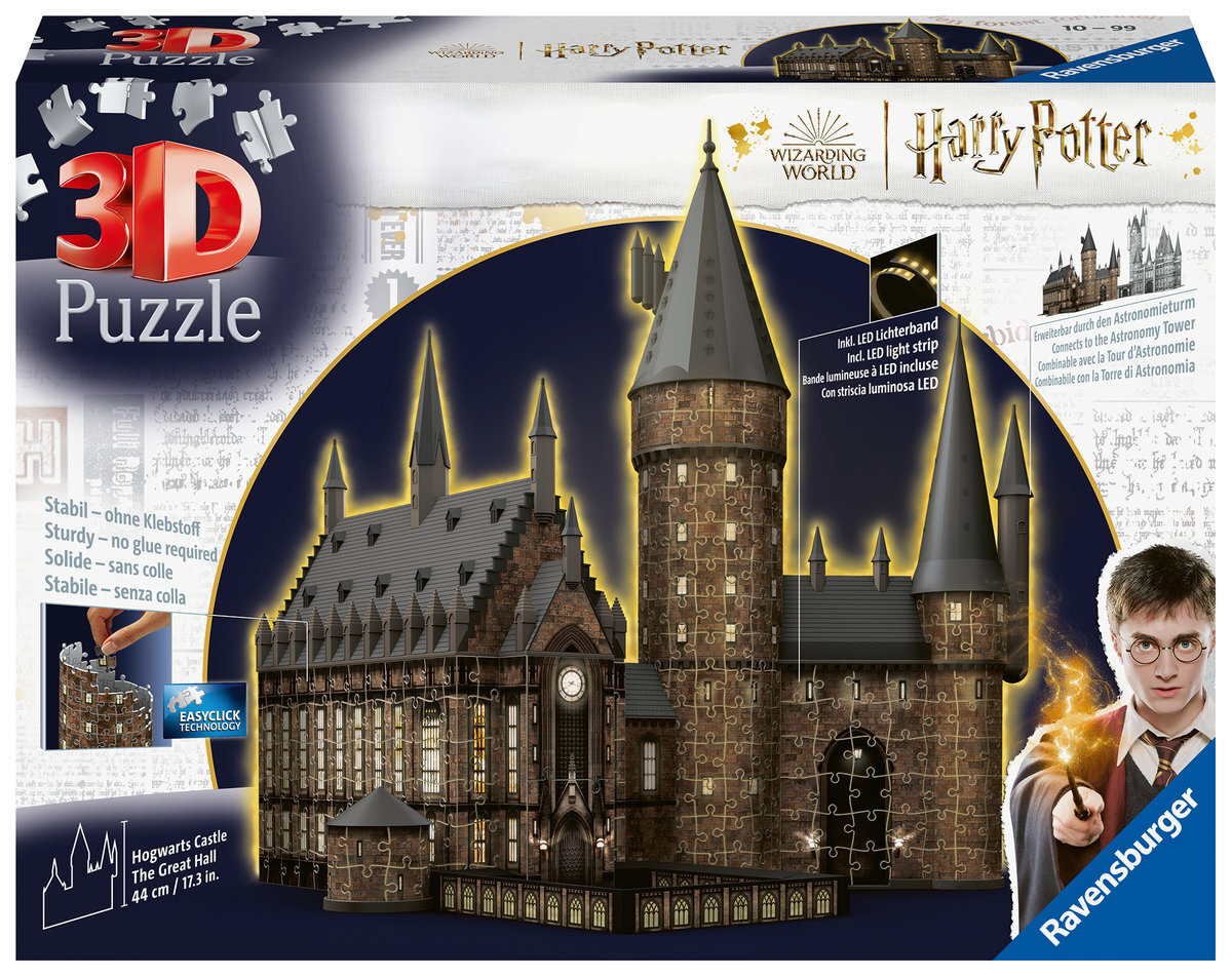 

Равенсбургер, 3D Пазл, Ночные здания, Замок Хогвартс, 643 Эл. Ravensburger
