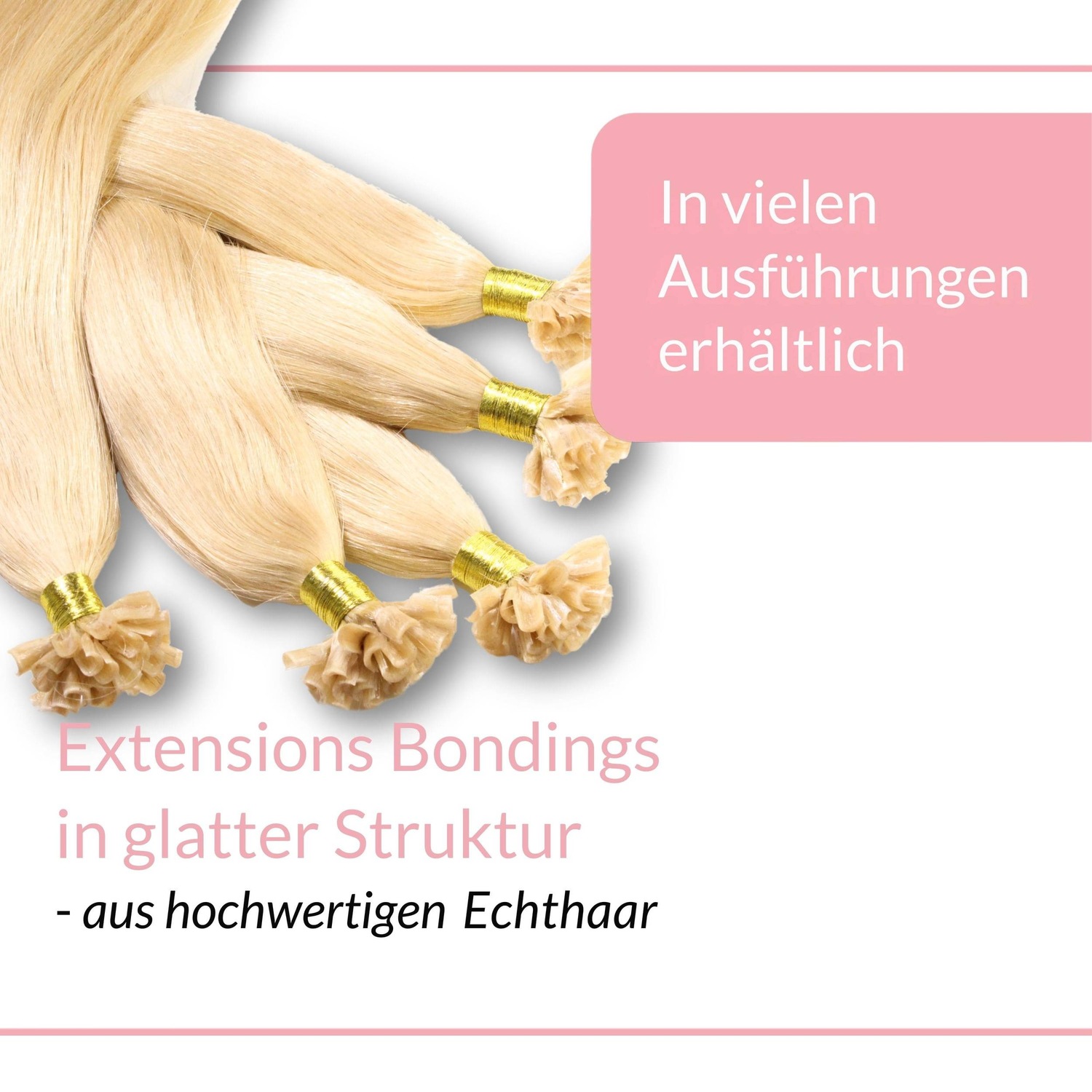Накладные волосы bonding extensions echthaar #9/0 lichtblond 0,5g Hair2Heart, 40cm, количество 25 шт. — фото 3