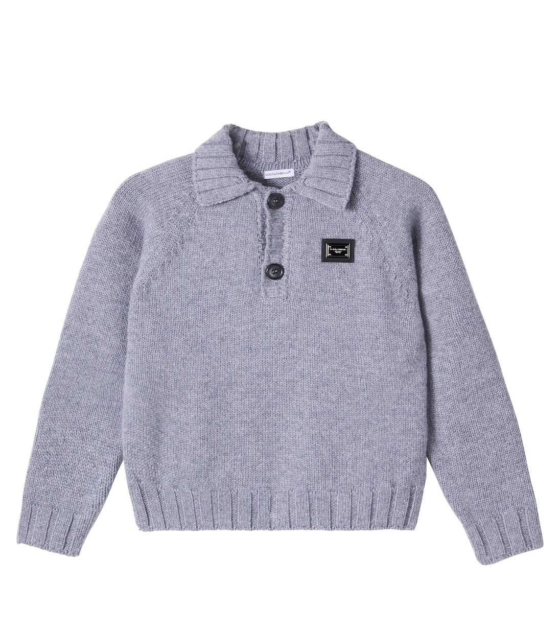

Свитер-поло из шерсти и кашемира Dolce&Gabbana Kids, Melange Grigi