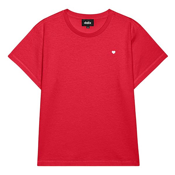 

Женская футболка с сердечком, легкая, с высокой талией Dalix, Team Red