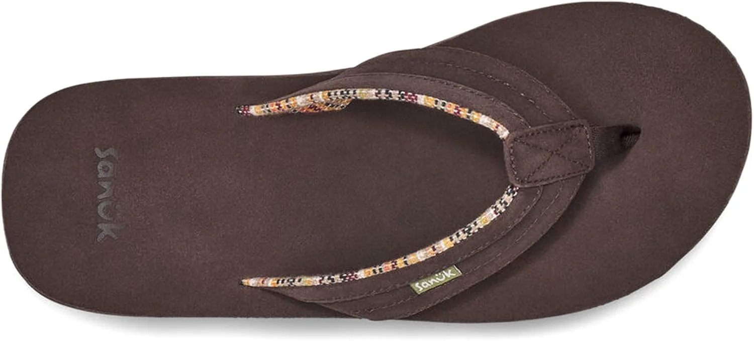Sanuk Mens Ziggy ST | Flip Flops for Men | Mens Сандалии | Beach Сандалии | Water Friendly & Lightweight | Comfort Footbed, коричневый — фото 3