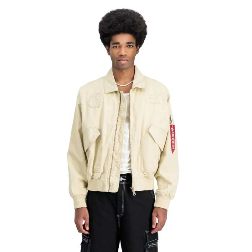 

Куртка Alpha Industries Cwu 45 Canvas Honolulu bomber, бежевый