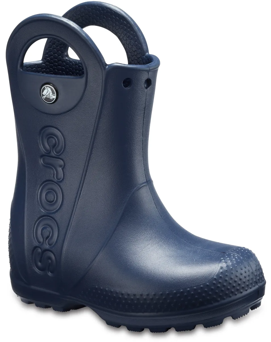 

Резиновые сапоги Crocs "Handle It Rain Boot Kids", резиновые сапоги, грязевые туфли, непромокаемые дождевые туфли, с петлей для затягивания, цвет морской волны