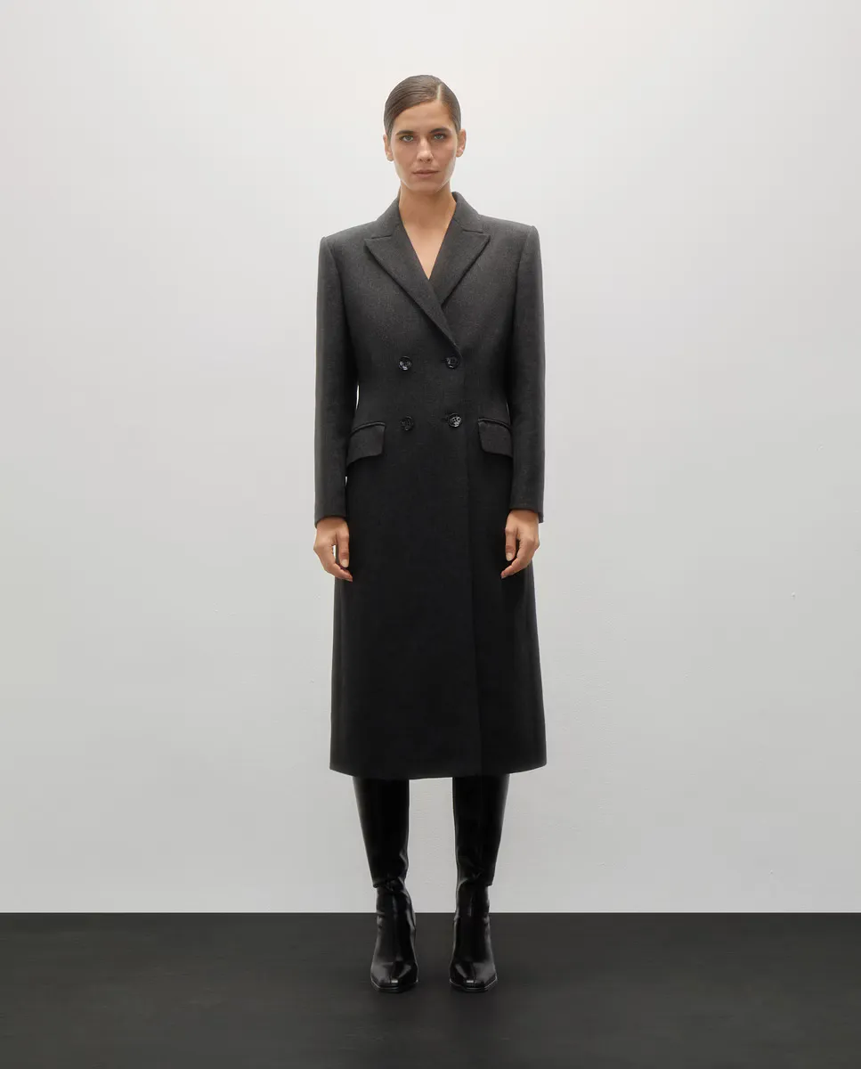 

Женское длинное пальто строгого кроя Woman Limited El Corte Inglés, темно-серый