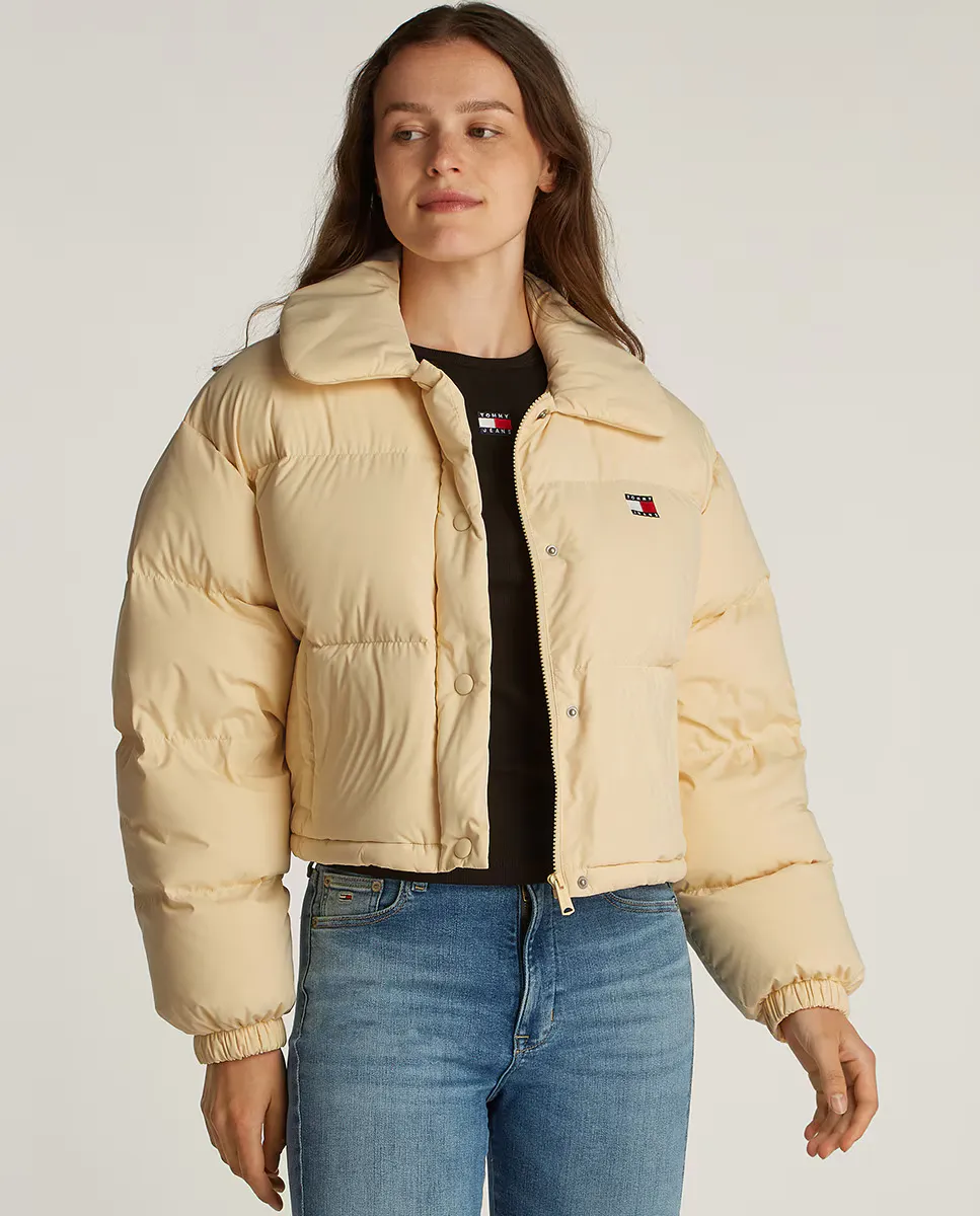 

Женский стеганый укороченный пуховик Tommy Jeans, жёлтый