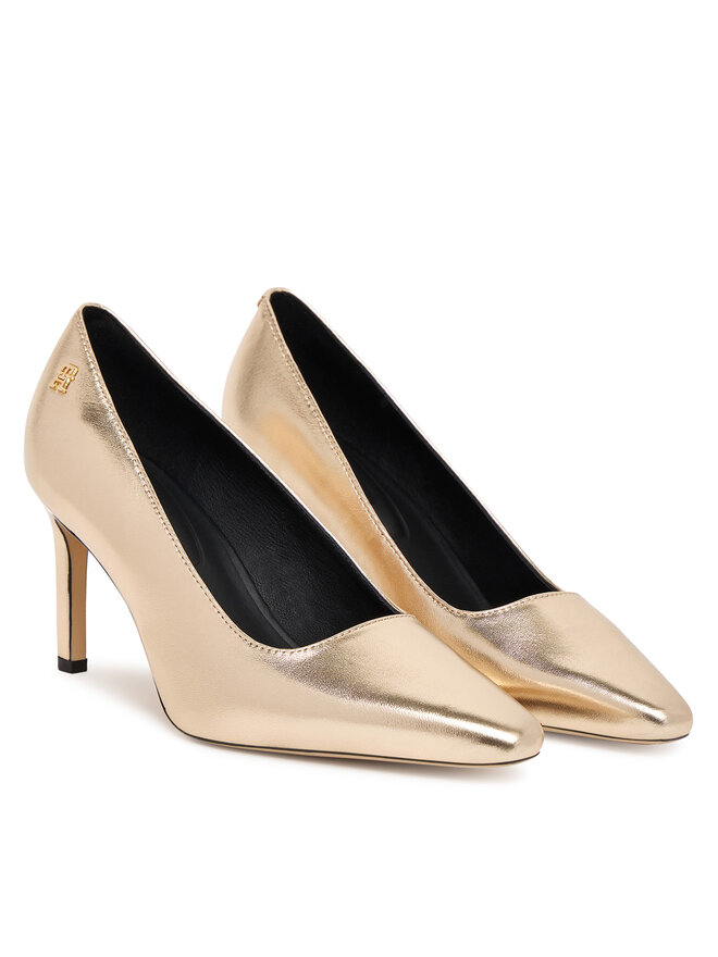 Туфли на высоком каблуке Logo Metallic Pump Slanted Hl FW0FW08994 Tommy Hilfiger, желтый — фото 2