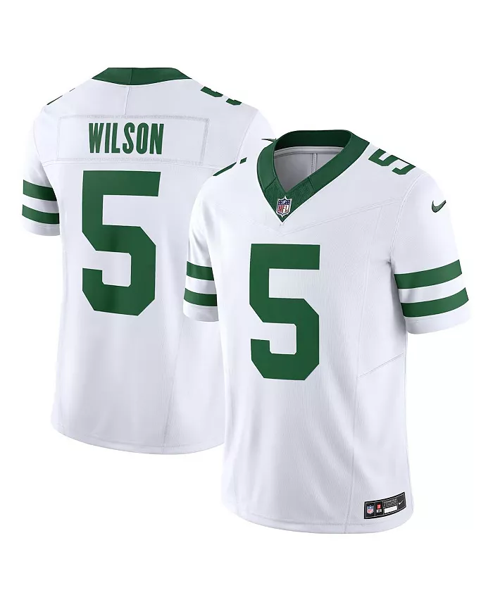 

Мужская лимитированная джерси Garrett Wilson Legacy New York Jets Vapor F.U.S.E Nike, белый