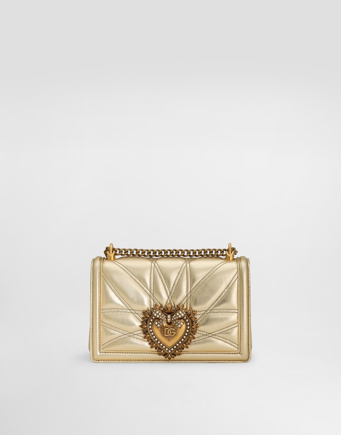 

Сумка Medium Devotion из стеганой наппы DOLCE & GABBANA, золотой