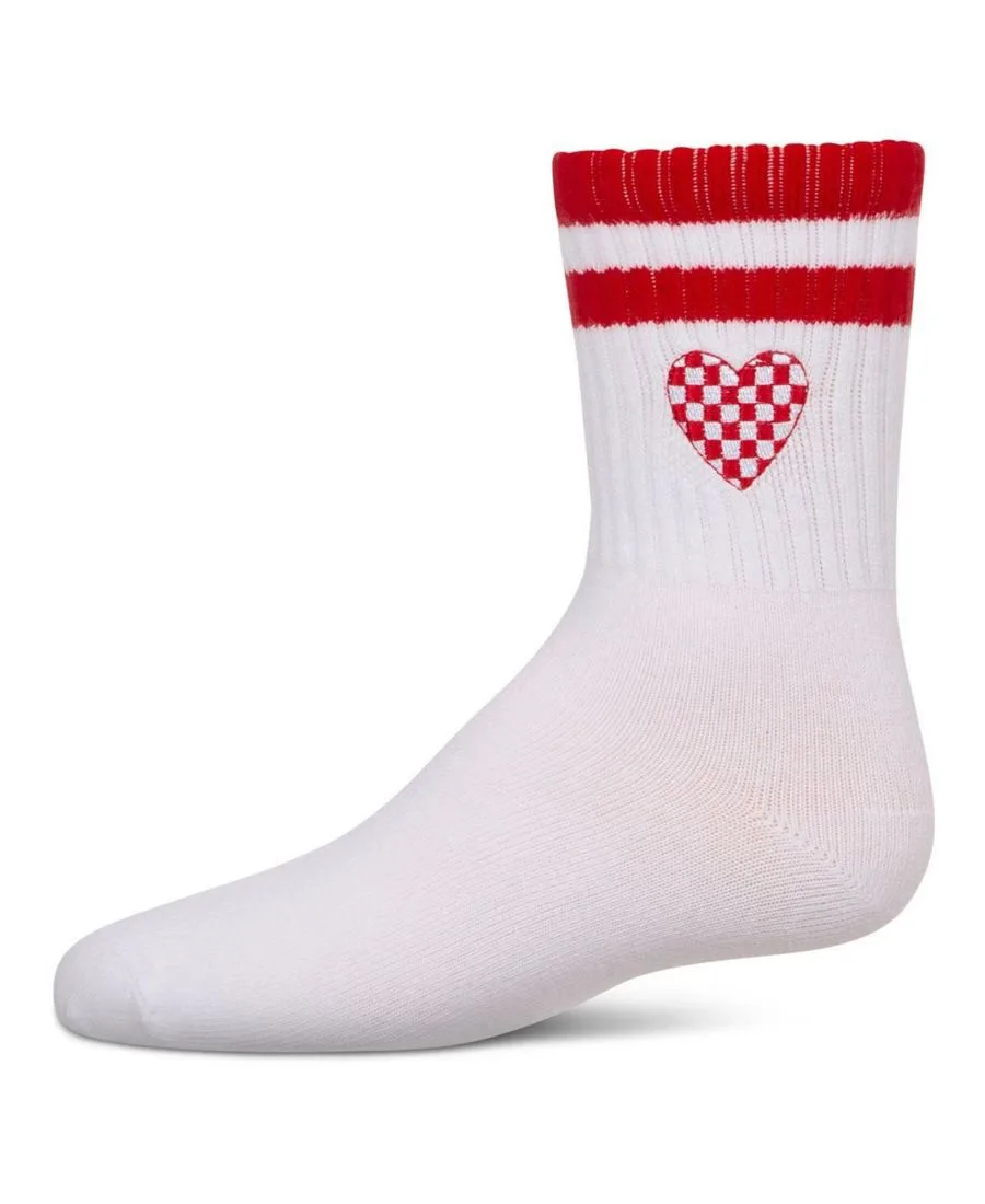 MeMoi Носки Big Girls CheckeRed Heart Crew Socks
