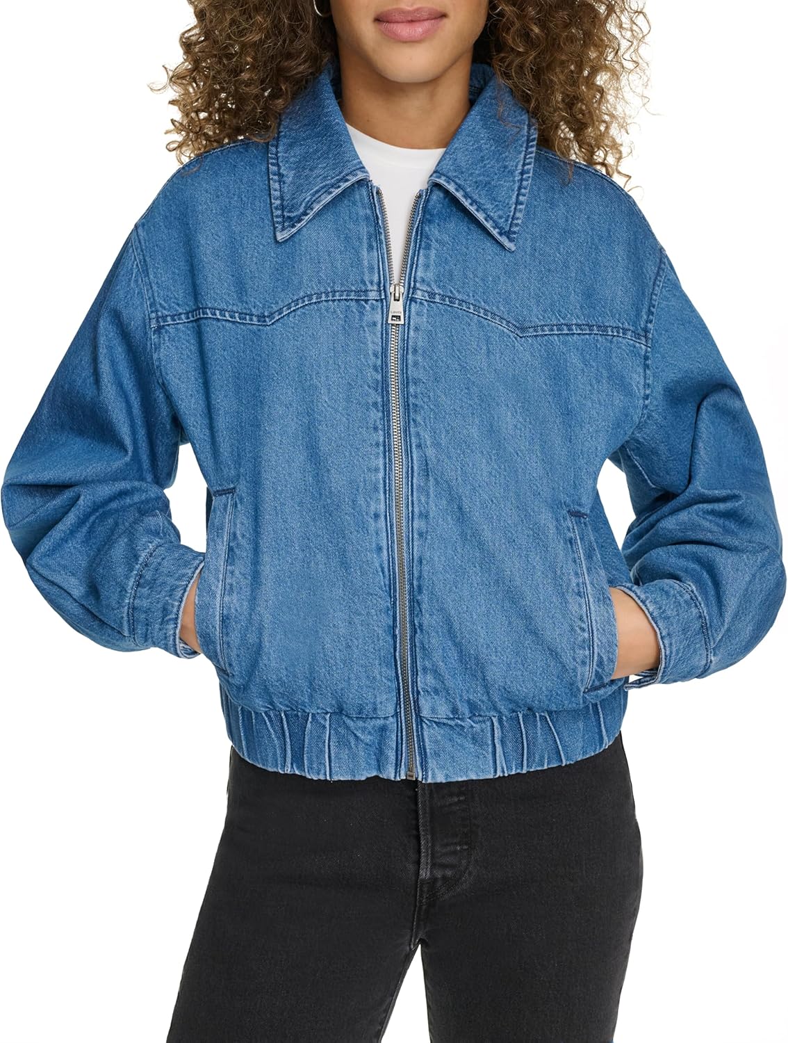 

Levi's Женская джинсовая косуха в стиле вестерн, Medium Wash Denim