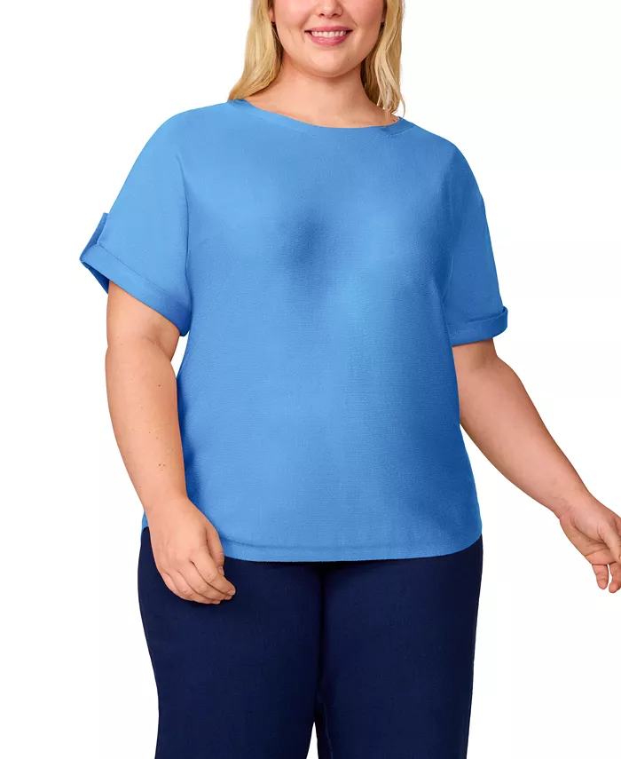 

Свитер с рукавом долман и подкатом, plus size Melissa Paige, синий
