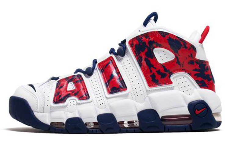 Кроссовки Nike Air More Uptempo Red Navy Camo