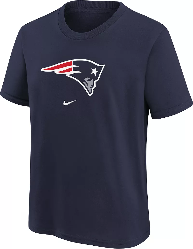 

Темно-синяя хлопковая футболка с логотипом Nike Youth New England Patriots