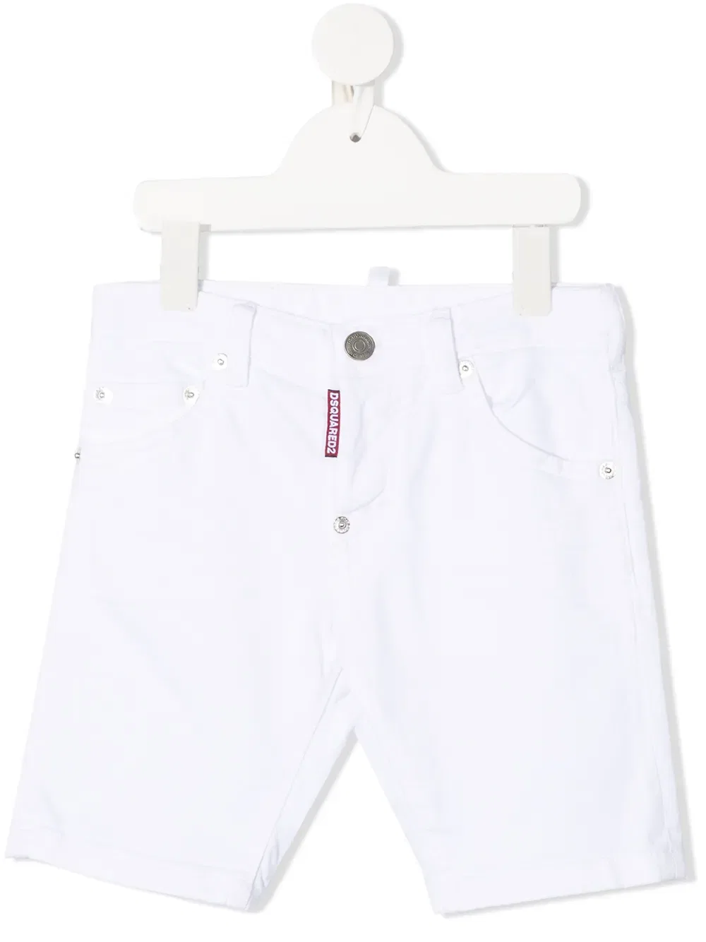 Джинсовые шорты-бермуды с логотипом Dsquared2 Kids, белый