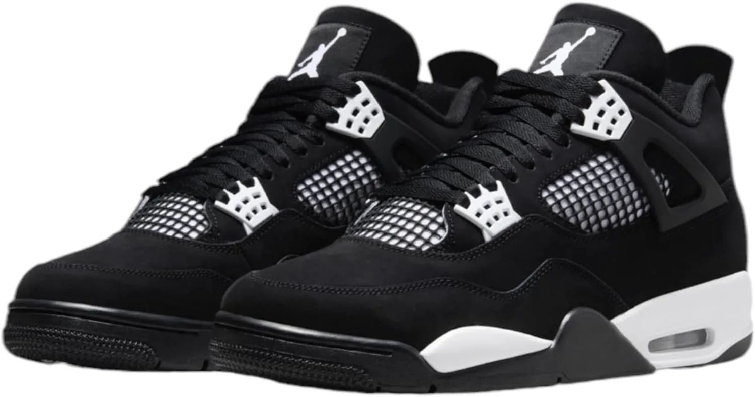 Мужские кроссовки Nike Air Jordan 4 Retro, черно-белый — фото 3