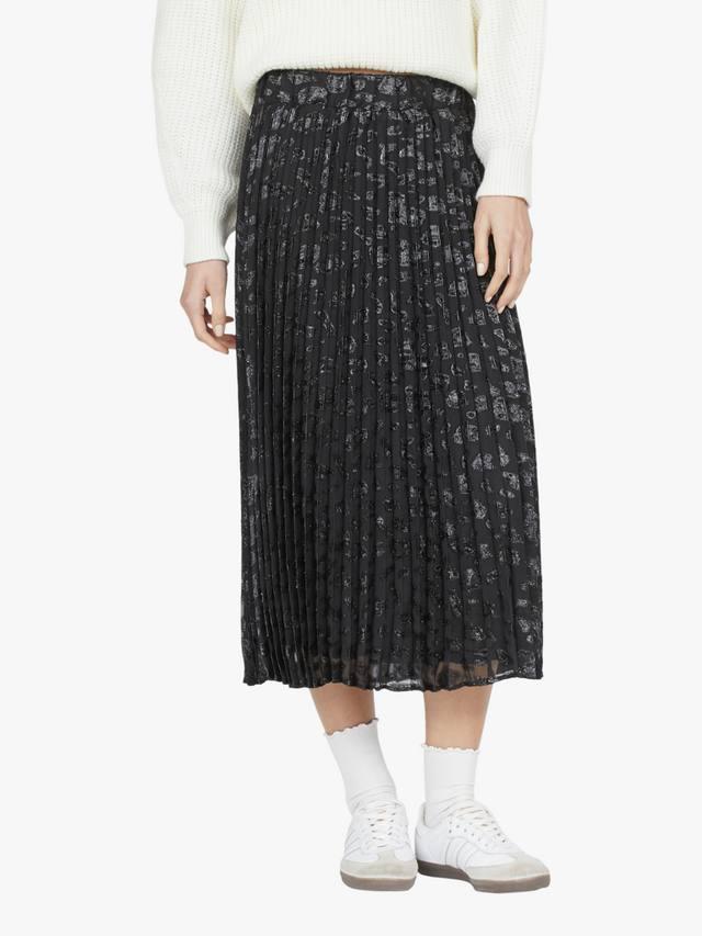 

Юбка миди плиссе Malou Animal Jacquard Sisters Point, Black/Silver