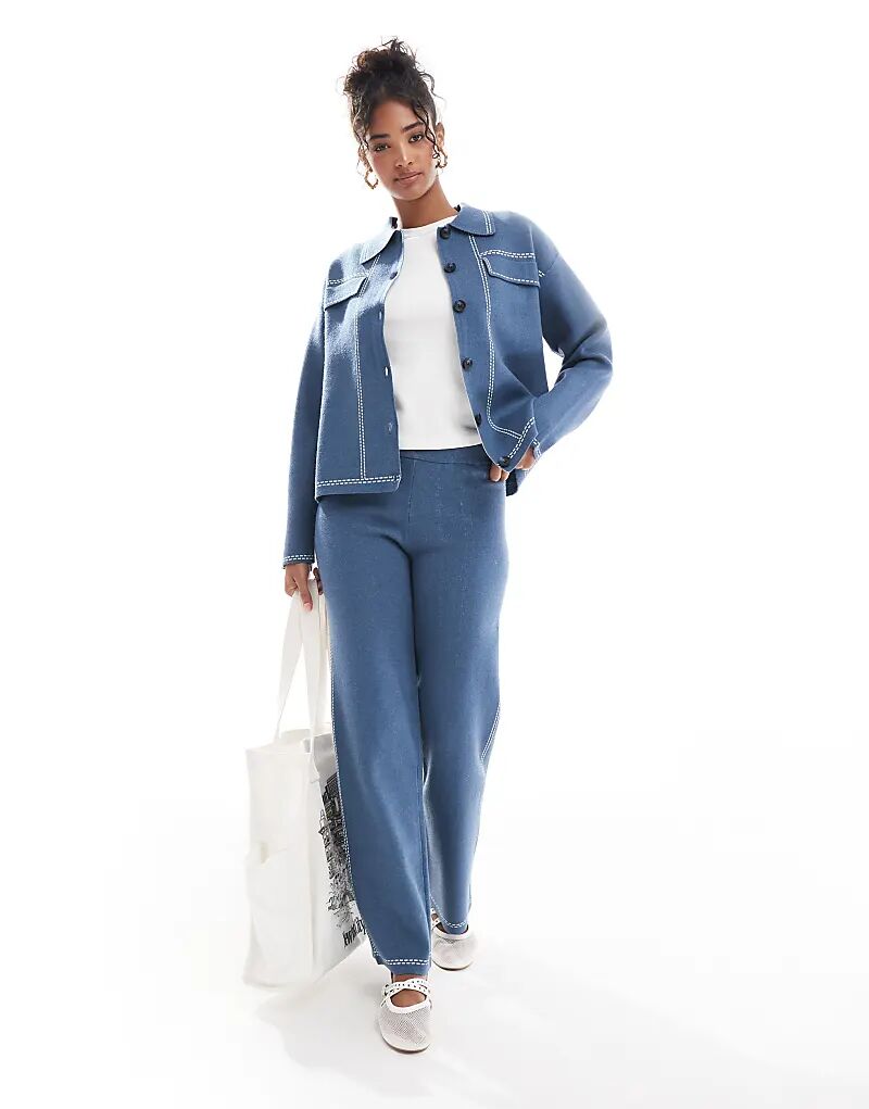 

Комплект из трикотажных брюк синего цвета