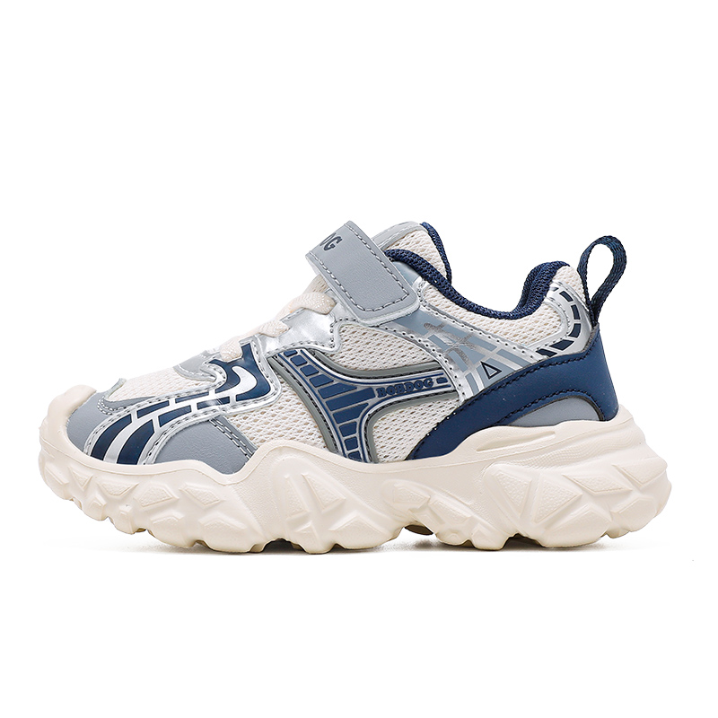 

Детские низкие кроссовки с противоскользящим и износостойким покрытием Bobdog, бежевый/темно-синий