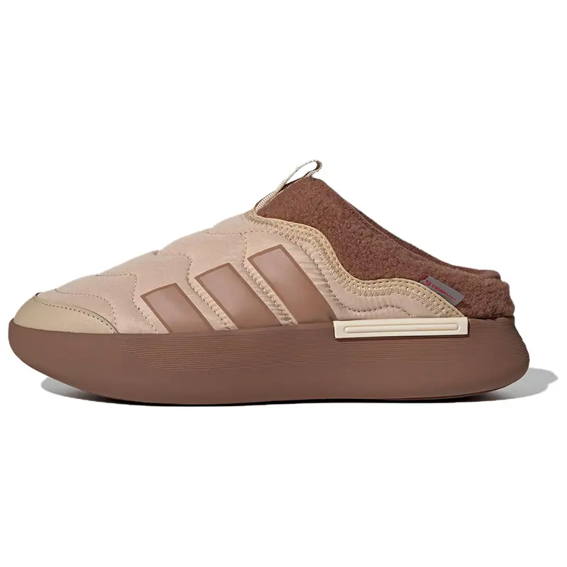 

Adipuff противоскользящие износостойкие низкие повседневные кроссовки Unisex Tan Adidas, magic светло коричневый черный