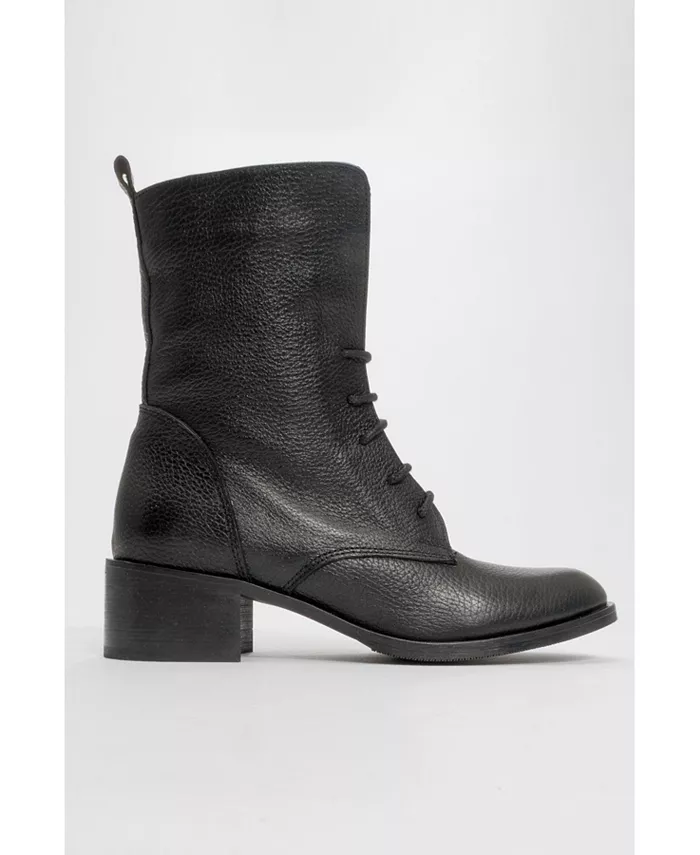 Кожаные ботинки Lana на блочном каблуке (женские) Forever & Always Shoes, черный — фото 4