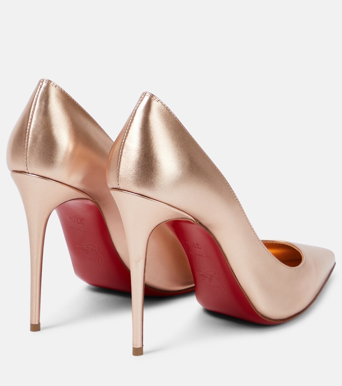 Кожаные туфли kate 100 с эффектом металлик Christian Louboutin, коричневый — фото 3