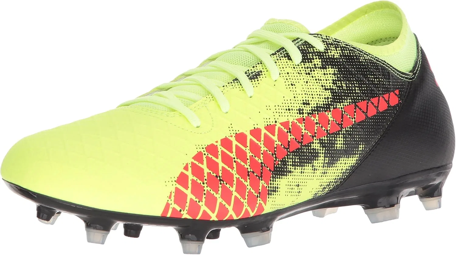Кроссовки PUMA Herren Future 18.4 с твердым искусственным покрытием Fußballschuh, Fizzy Yellow Red Blast Puma Black