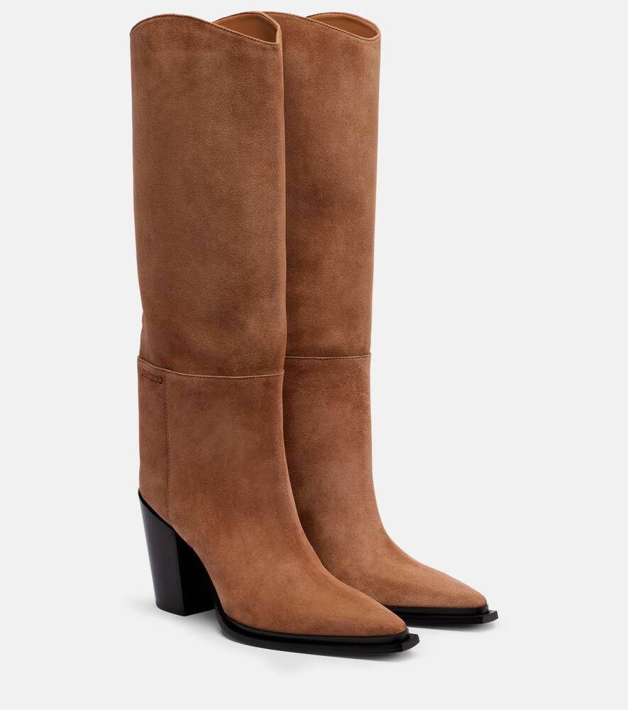 Ботинки замшевые высокие до колена Jimmy Choo, Toffee