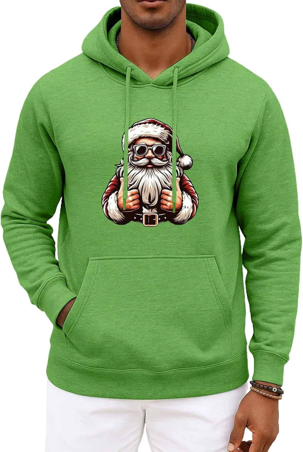 

Рождественский худи для мужчин с принтом Санта FQZWONG