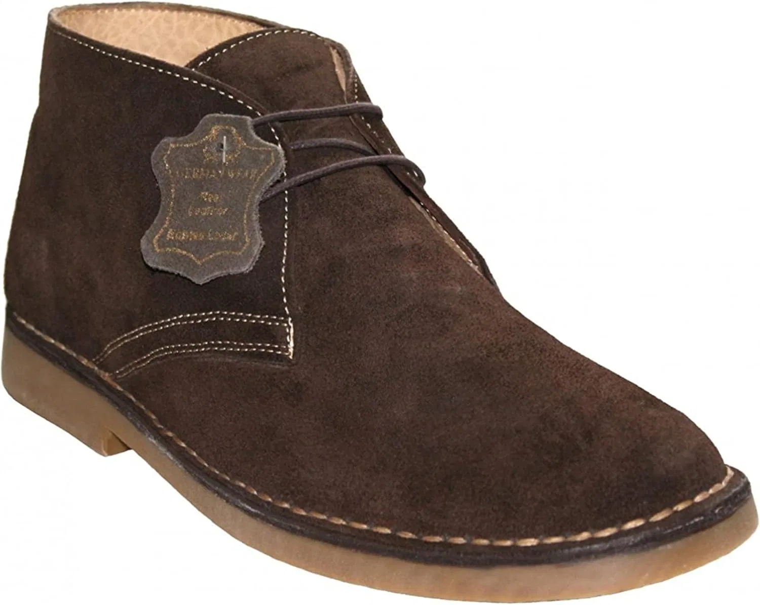 Ботинки German Wear Herren Handmade Schnürstiefeletten, Dunkelbraunes Echtes Rindsleder, Stylisches & Elegantes Design, Dark Brown