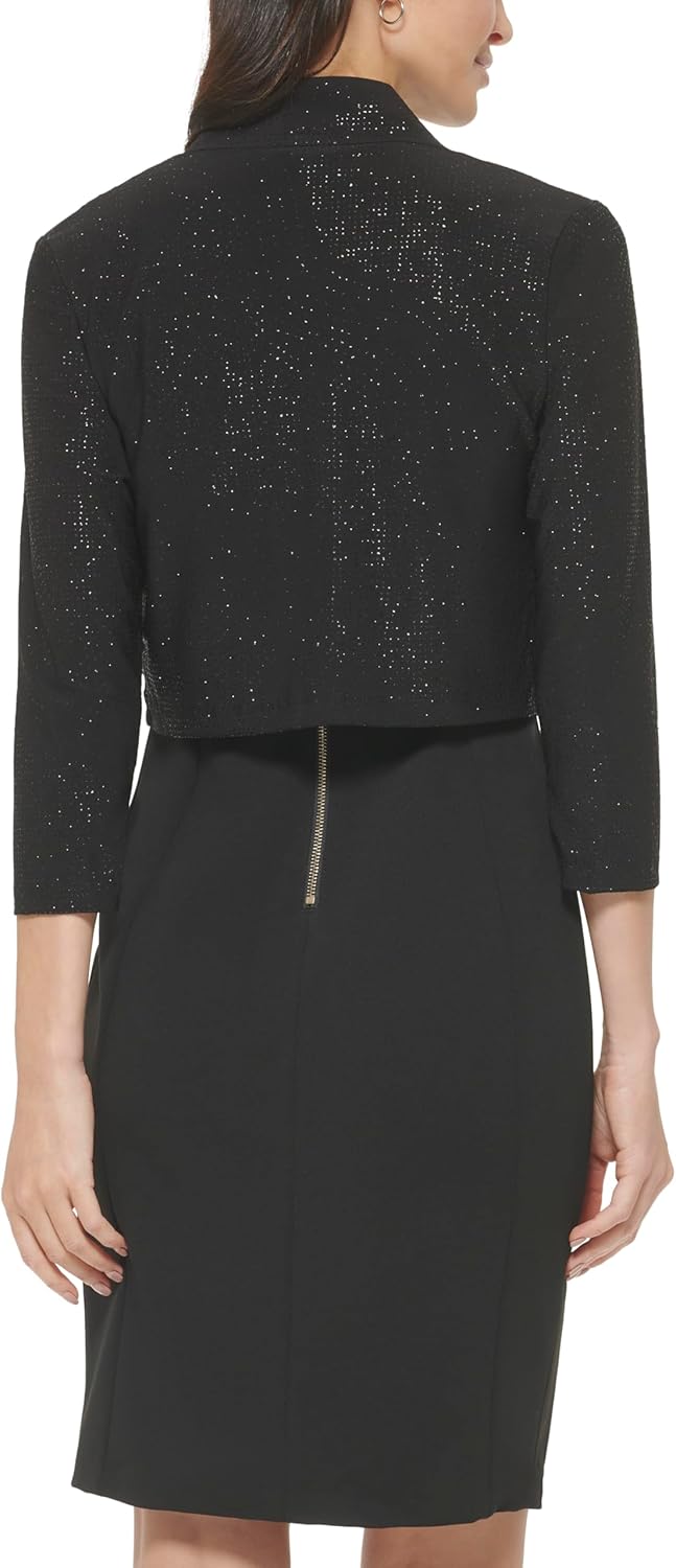 Женская блузка-болеро Calvin Klein с длинными рукавами и блестками, Black — фото 4