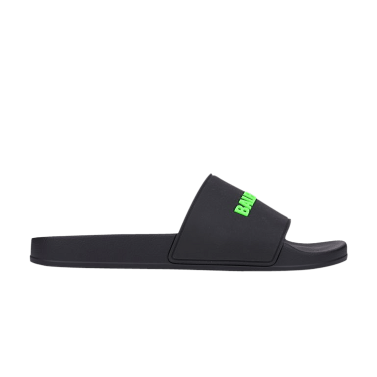 

Кроссовки Balenciaga Rubber Slides 'Black Fluo Green', черный