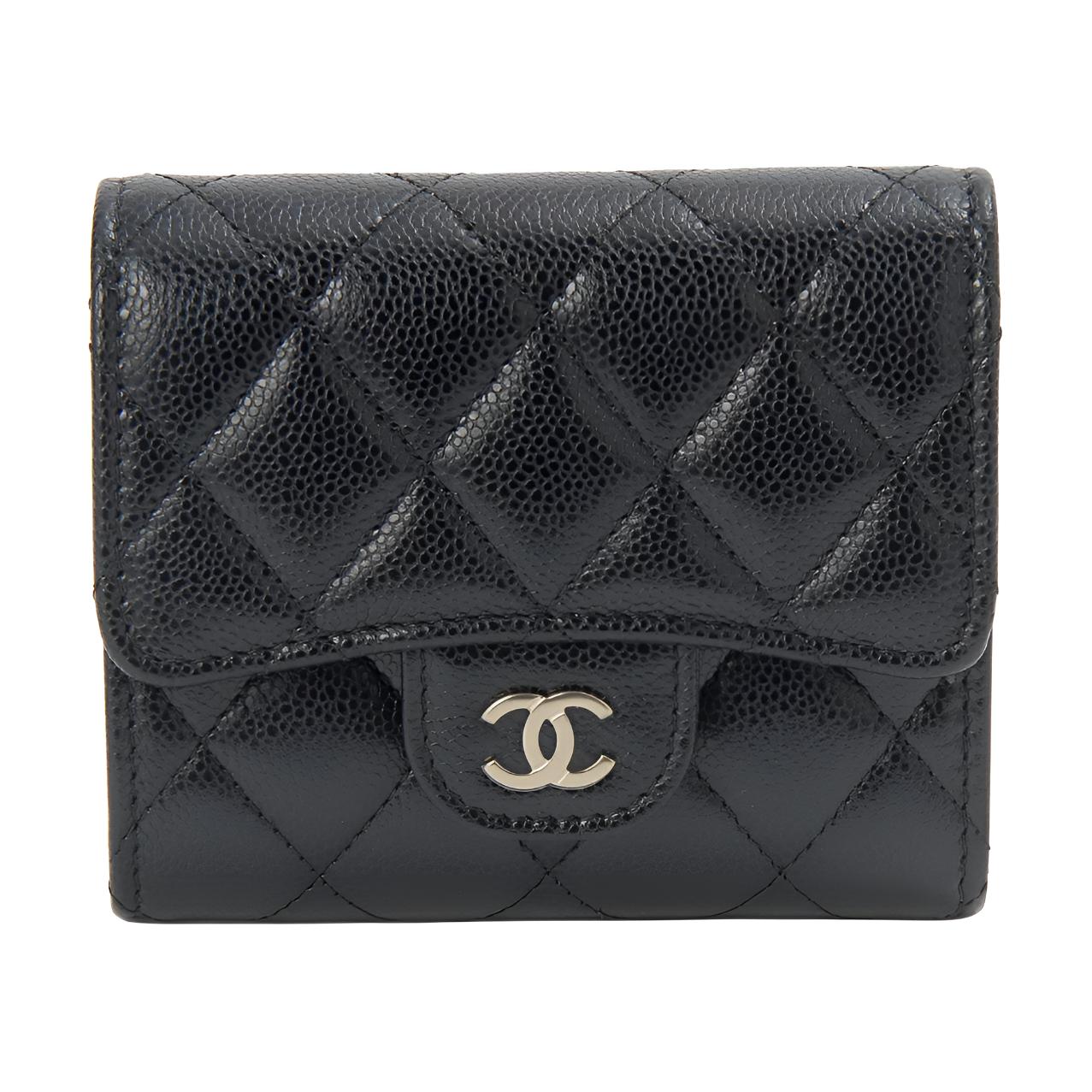 

CHANEL Классический маленький кошелёк-книжка чёрный AP0229